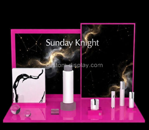 Custom plexiglass countertop makeup skincare display prop