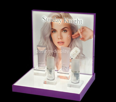 Custom plexiglass countertop skincare display prop