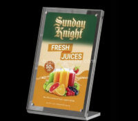 Custom acrylic slant magnetic sign menu holder CSS-378 Custom acrylic slant magnetic sign menu holder