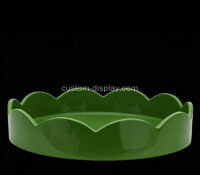 Custom round plexiglass scalloped edge organizer tray CST-314 Custom round plexiglass scalloped edge organizer tray