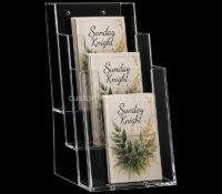 Custom acrylic wall 3 tiers flyer holders CSB-624 Custom acrylic wall 3 tiers flyer holders