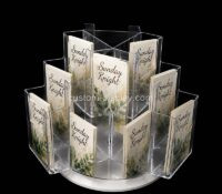 Custom acrylic multi pockets rotating brochure holders CSB-625 Custom acrylic multi pockets rotating brochure holders