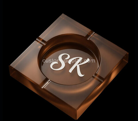 Custom acrylic square ashtray block holder tray