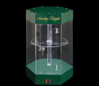 Custom hexagon acrylic revolving LED display cabinet CSC-244 Custom hexagon acrylic revolving LED display cabinet