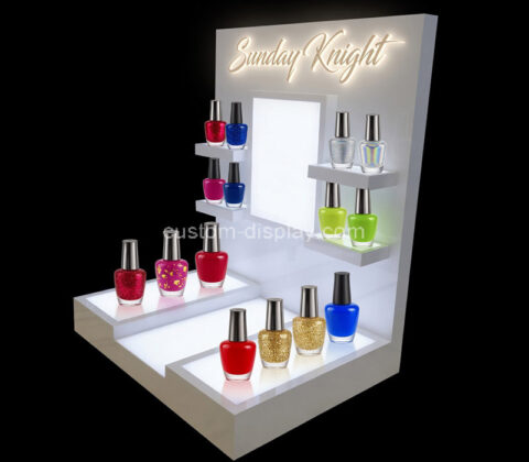 Custom acrylic LED nail varnish makeup display stand prop