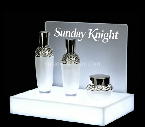 Custom acrylic perfume skincare LED display stand