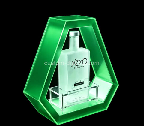 Custom acrylic tequila bottle illuminated display stand