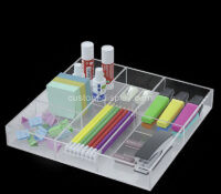 Custom plexiglass organizer tray with 6 compartments CST-318 Custom plexiglass organizer tray with 6 compartments