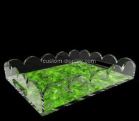 Custom plexiglass countertop scalloped tray CST-321 Custom plexiglass countertop scalloped tray