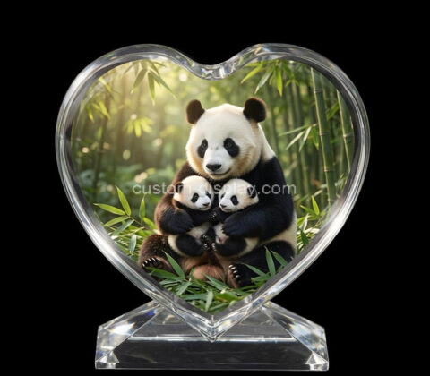 Custom heart shaped acrylic photo block