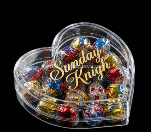 Custom acrylic heart shaped candy gift container