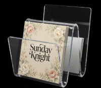 Custom W shape acrylic book magazine holder CSB-629 Custom W shape acrylic book magazine holder
