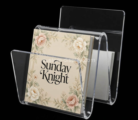Custom W shape acrylic book magazine holder