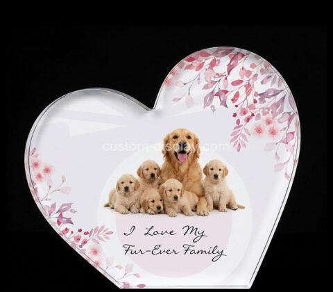 Custom heart shaped acrylic photo printing block