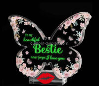 Custom butterfly shaped acrylic gift block CSBL-380 Custom butterfly shaped acrylic gift block