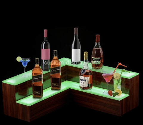 Custom acrylic KTV liquor 2 tiers LED display stand