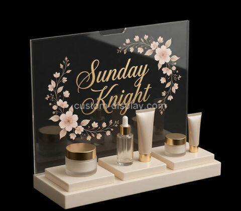 Custom acrylic skincare illuminated display stand