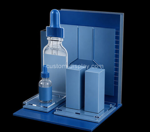Custom plexiglass rose gold beauty oil display stand