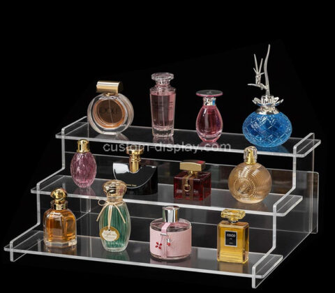 Custom acrylic 3 tiers perfume display riser stand