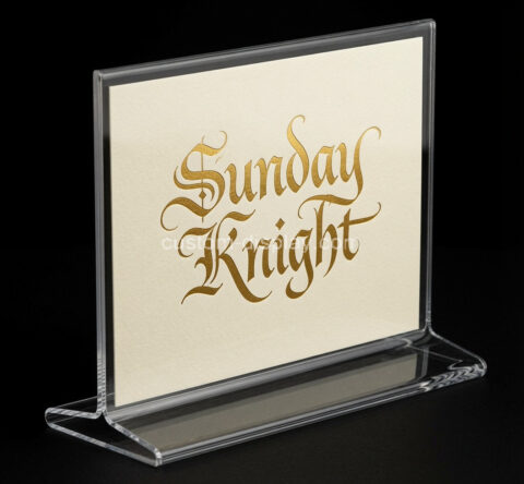 Custom acrylic countertop sign holder