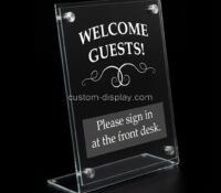 Custom acrylic hotel countertop sign holder CSS-386 Custom acrylic hotel countertop sign holder