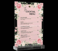 Custom acrylic cocktail menu stand sign CSS-390 Custom acrylic cocktail menu stand sign