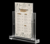 Custom acrylic restaurant menu stand sign CSS-391 Custom acrylic restaurant menu stand sign