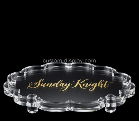 Custom flower shape acrylic decorative tray