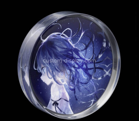 Custom round acrylic Anime photo block
