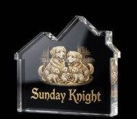 Custom house shaped acrylic paperweight trophy CCA-342 Custom house shaped acrylic paperweight trophy