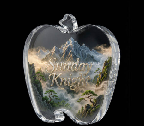 Custom apple shaped acrylic trophy paperweight