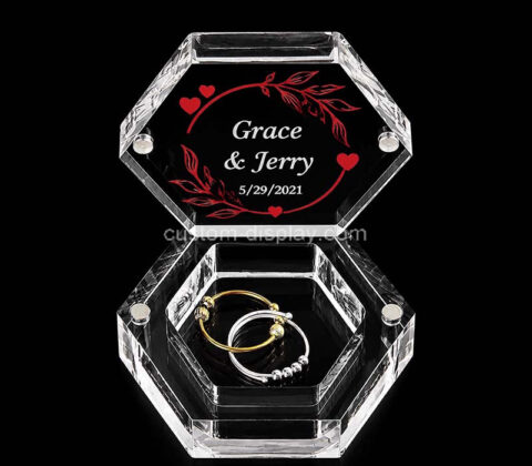 Custom acrylic wedding ring magnetic gift box