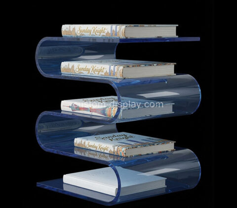 Custom S-shaped acrylic book magazine holder rack
