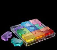 Custom acrylic kids toys jigsaw puzzle blocks with holder CSBL-381 Custom acrylic kids toys jigsaw puzzle blocks with holder