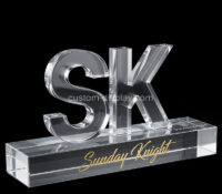 Custom acrylic logo branding block with base CSBL-382 Custom acrylic logo branding block with base