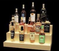 Custom acrylic 3 tiers bar liquor bottles LED display shelf CSL-299 Custom acrylic 3 tiers bar liquor bottles LED display shelf