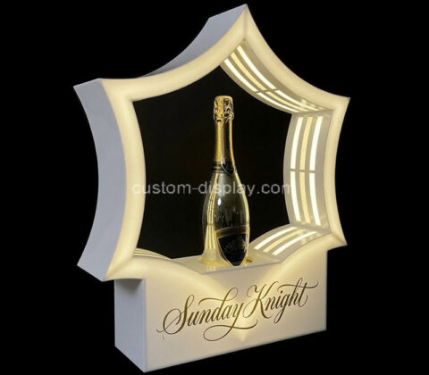Custom star shaped acrylic KTV wine LED display stand