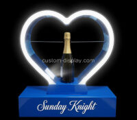 Custom heart shaped acrylic wine LED display stand CSL-304 Custom heart shaped acrylic wine LED display stand
