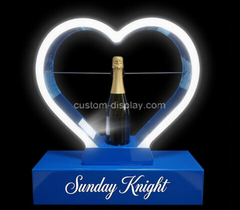 Custom heart shaped acrylic wine LED display stand