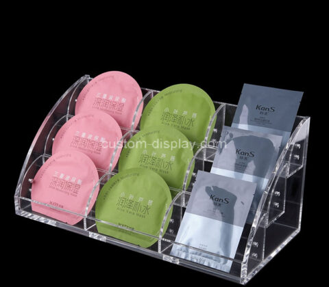 Custom acrylic 3 tiers makeup face mask display stand