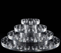 Custom round acrylic 4 tiers rotating essential oil display rack CSM-913 Custom round acrylic 4 tiers rotating essential oil display rack