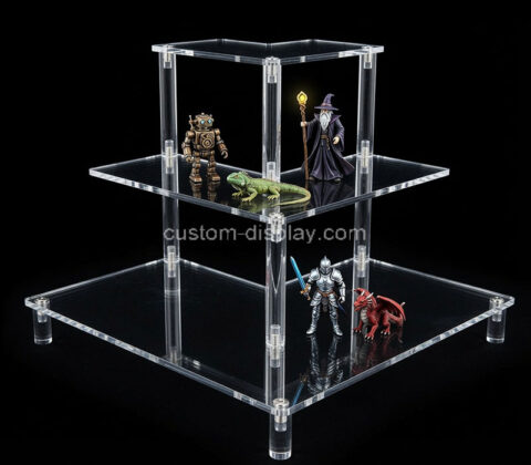 Custom acrylic retail 3 tiers display stand risers