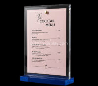 Custom acrylic table cocktail menu stand CSS-393 Custom acrylic table cocktail menu stand