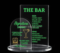 Custom acrylic bar cocktail drink menu sign stand CSS-396 Custom acrylic bar cocktail drink menu sign stand