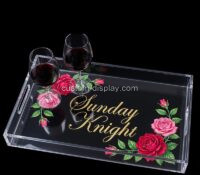 Custom acrylic house chic drink serving tray CST-330 Custom acrylic house chic drink serving tray