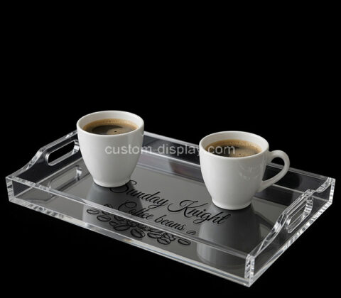 Custom acrylic luxury coffee serving tray with handles