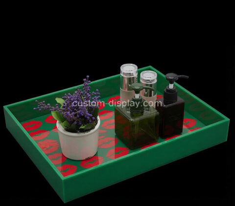 Custom acrylic bathroom organizer tray