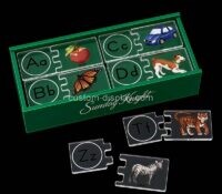 Custom acrylic self-correcting alphabet puzzle block set box CSA-1899 Custom acrylic self-correcting alphabet puzzle block set box