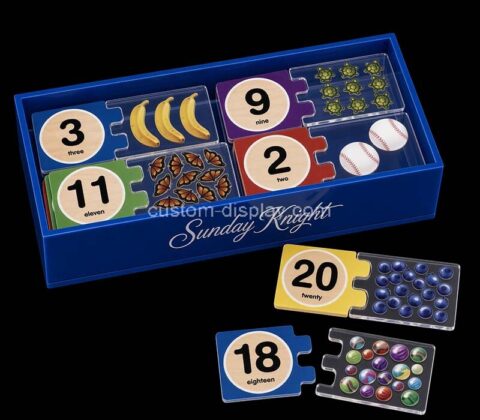 Custom acrylic self-correcting 1-20 number puzzle block set box