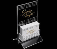 Custom acrylic display sign holder with business card holder CSB-638 Custom acrylic display sign holder with business card holder